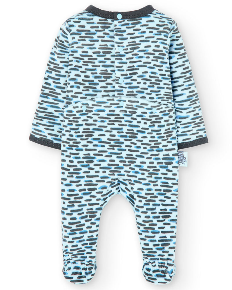 BOBOLI Velour play suit for baby boy -BCI - 107165