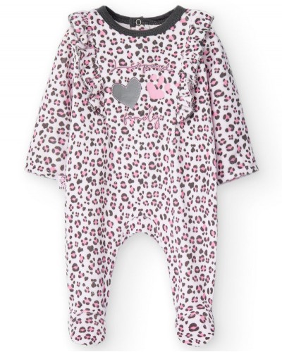 BOBOLI Velour play suit for baby girl -BCI - 107097
