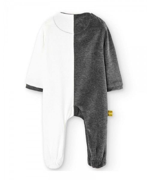 BOBOLI Velour play suit bicolour for baby -BCI - 137045