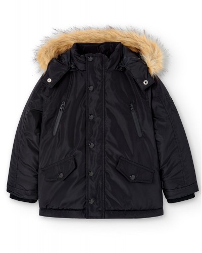 BOBOLI Technical fabric parka hooded for boy - 737120 BOBOLI Technical fabric parka hooded for boy - 737120