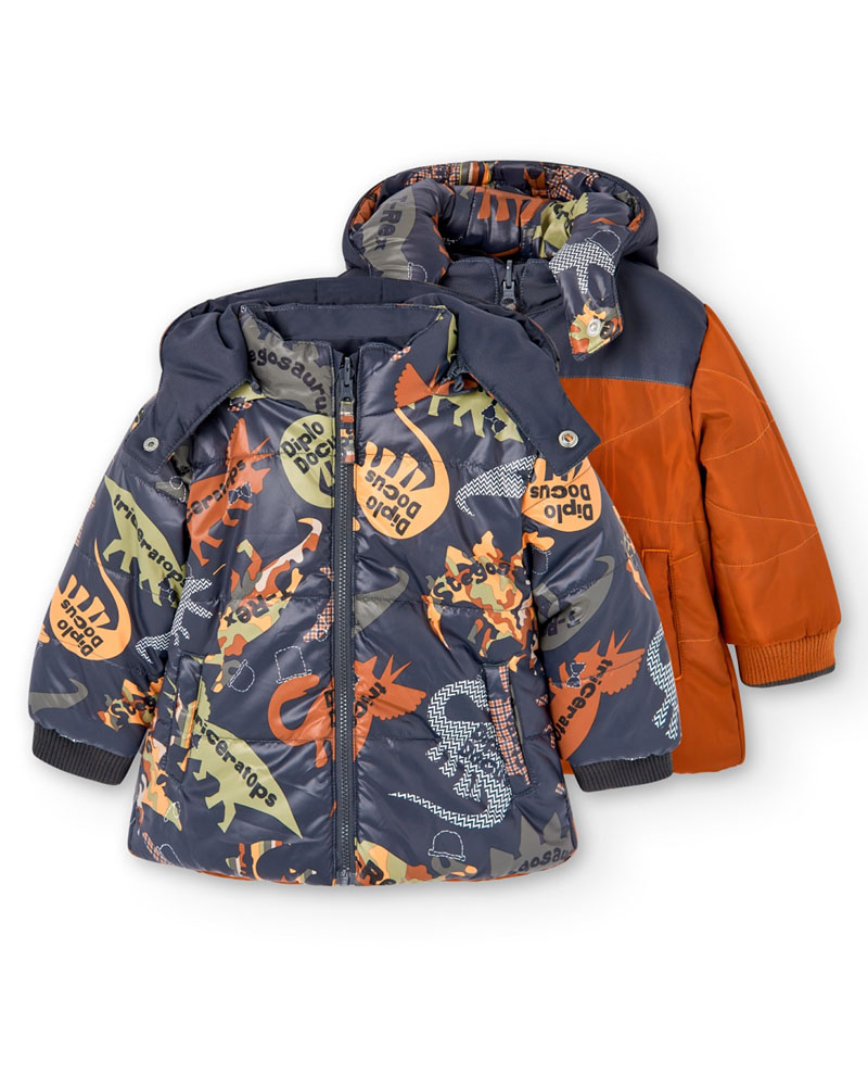 BOBOLI Reversible parka for baby boy - 337148