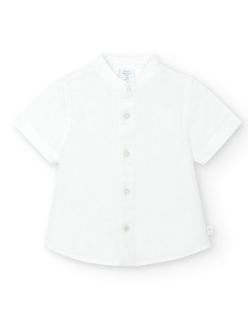 BOBOLI Linen shirt short sleeves for baby -BCI - 718062