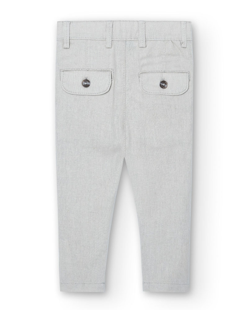 BOBOLI Linen trousers for baby boy -BCI - 718028