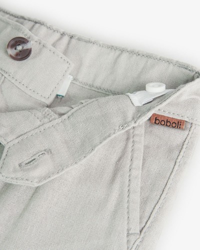 BOBOLI Linen trousers for baby boy -BCI - 718028