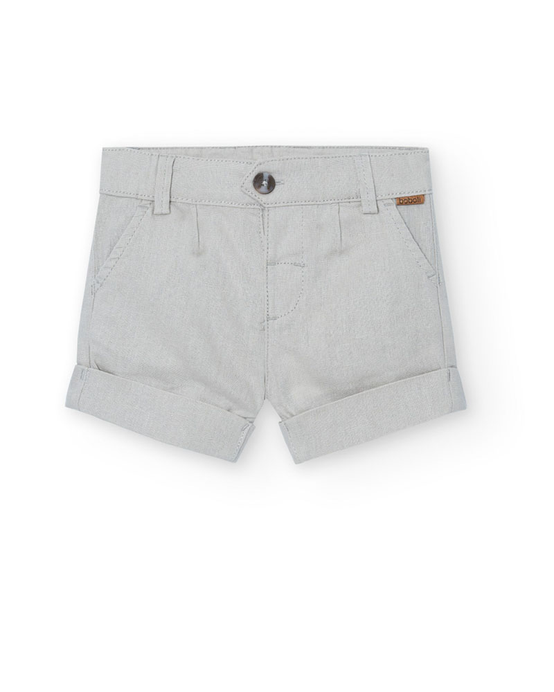 BOBOLI Linen bermuda shorts for baby boy -BCI - 718073