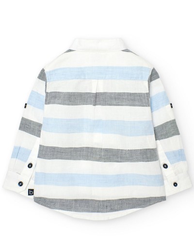 BOBOLI Shirt linen striped for baby -BCI - 718321