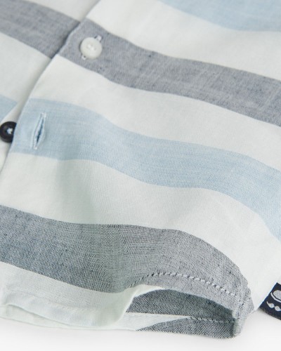 BOBOLI Shirt linen striped for baby -BCI - 718321