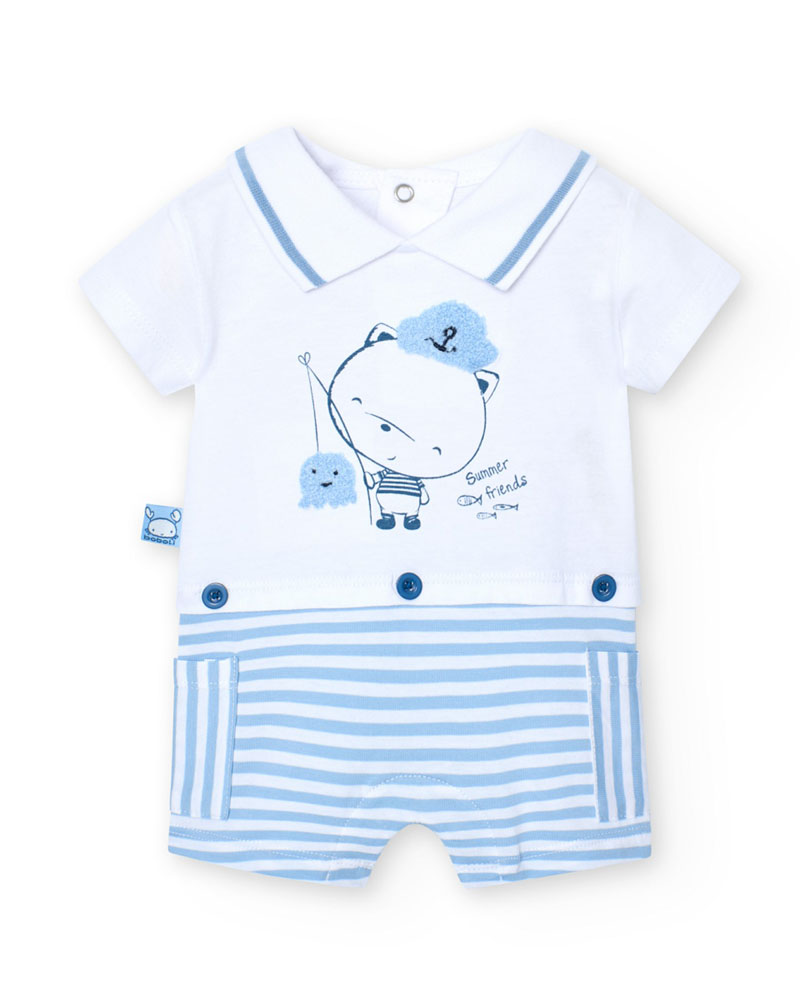 BOBOLI Knit play suit for baby boy -BCI - 108199