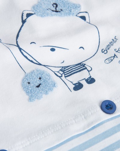 BOBOLI Knit play suit for baby boy -BCI - 108199
