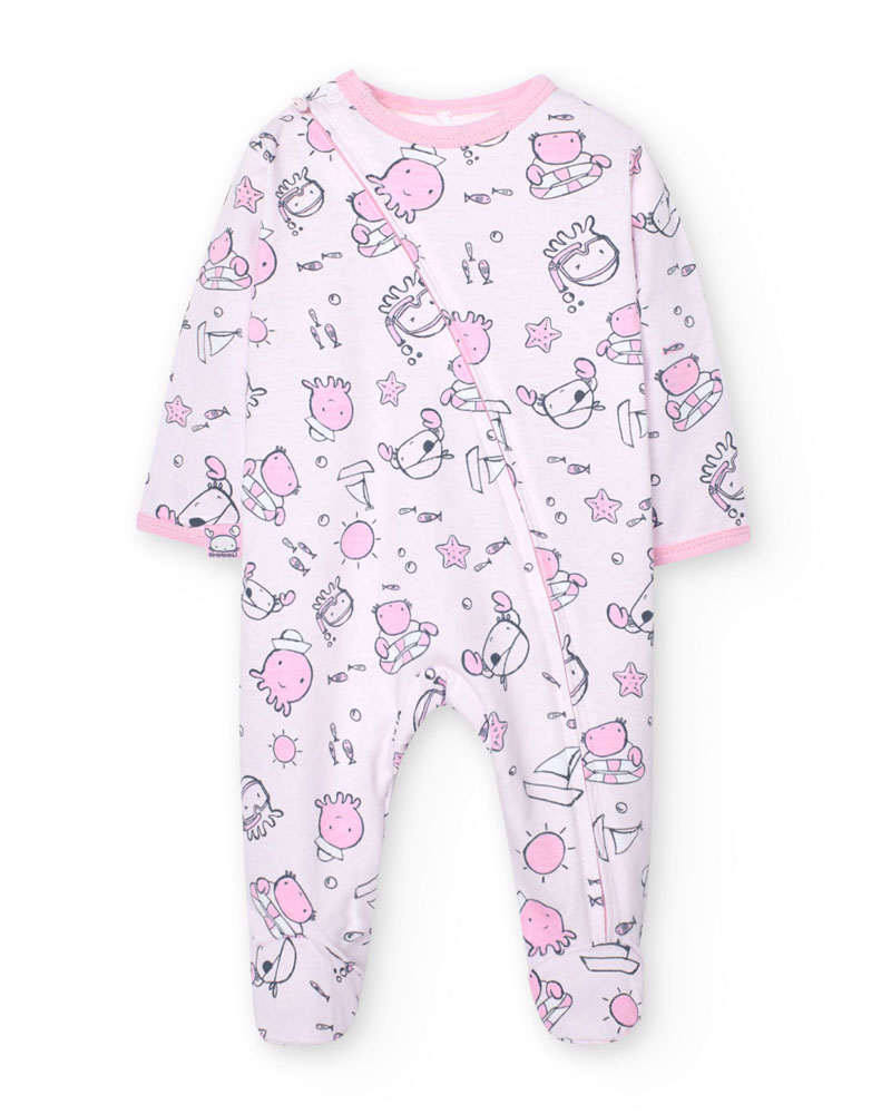 BOBOLI Knit play suit printed for baby -BCI - 108087