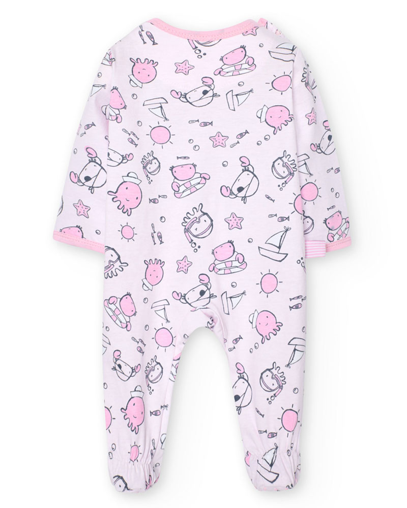 BOBOLI Knit play suit printed for baby -BCI - 108087