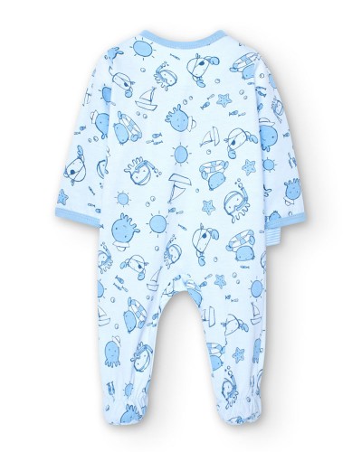 BOBOLI Knit play suit printed for baby -BCI - 108087