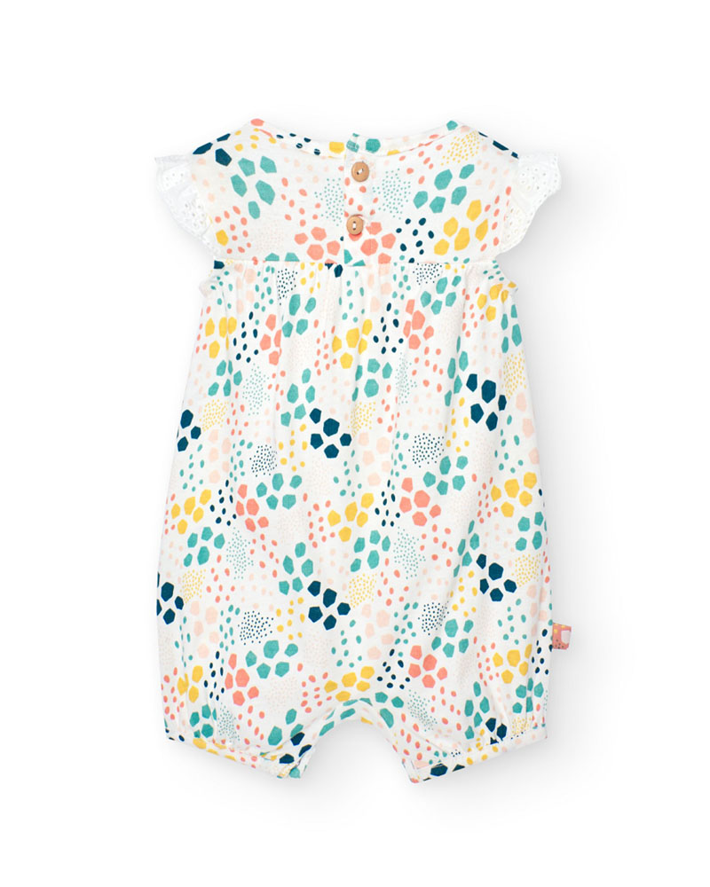 BOBOLI Knit play suit printed for baby -BCI - 138103