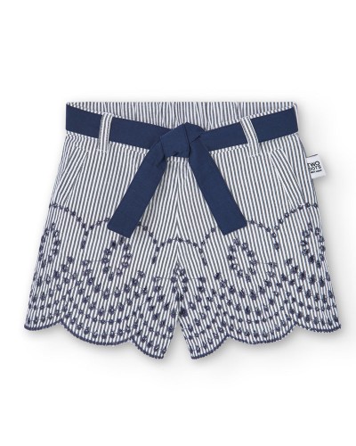 BOBOLI Poplin shorts striped for girl -BCI - 438072