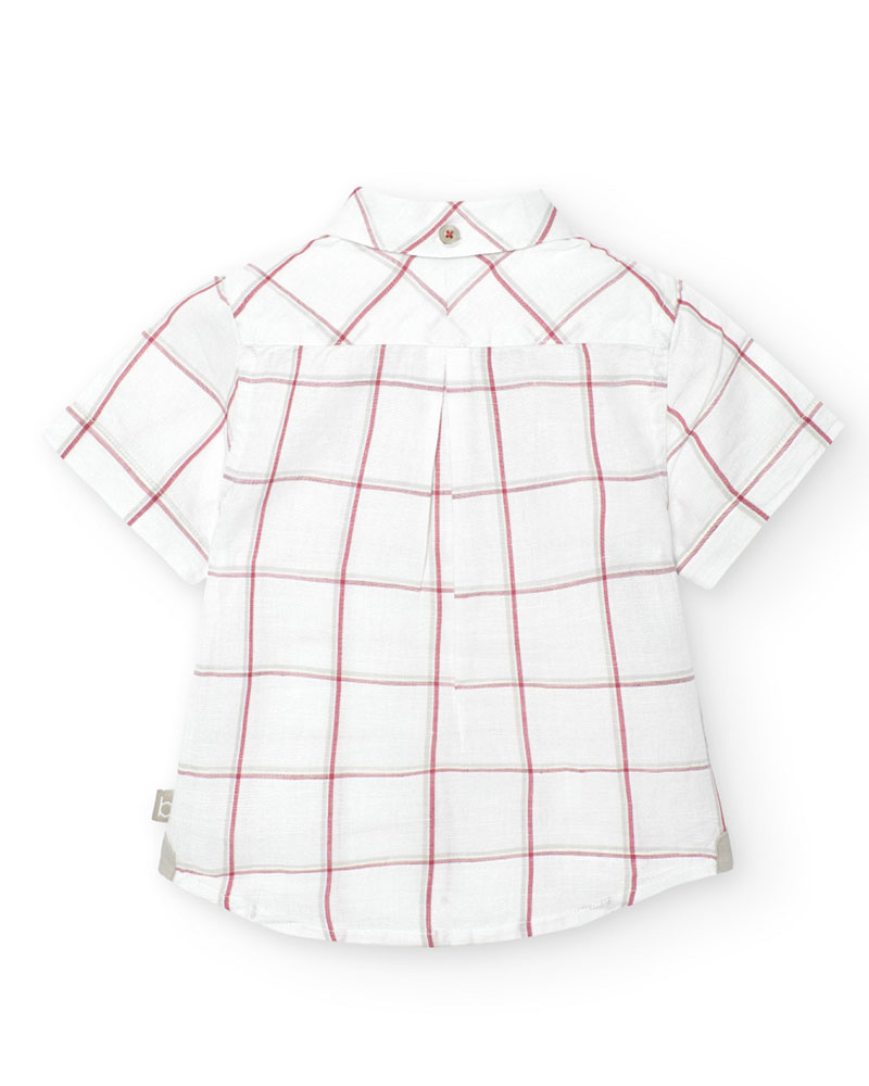 BOBOLI Shirt linen check for baby -BCI - 718107