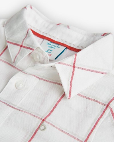 BOBOLI Shirt linen check for baby -BCI - 718107