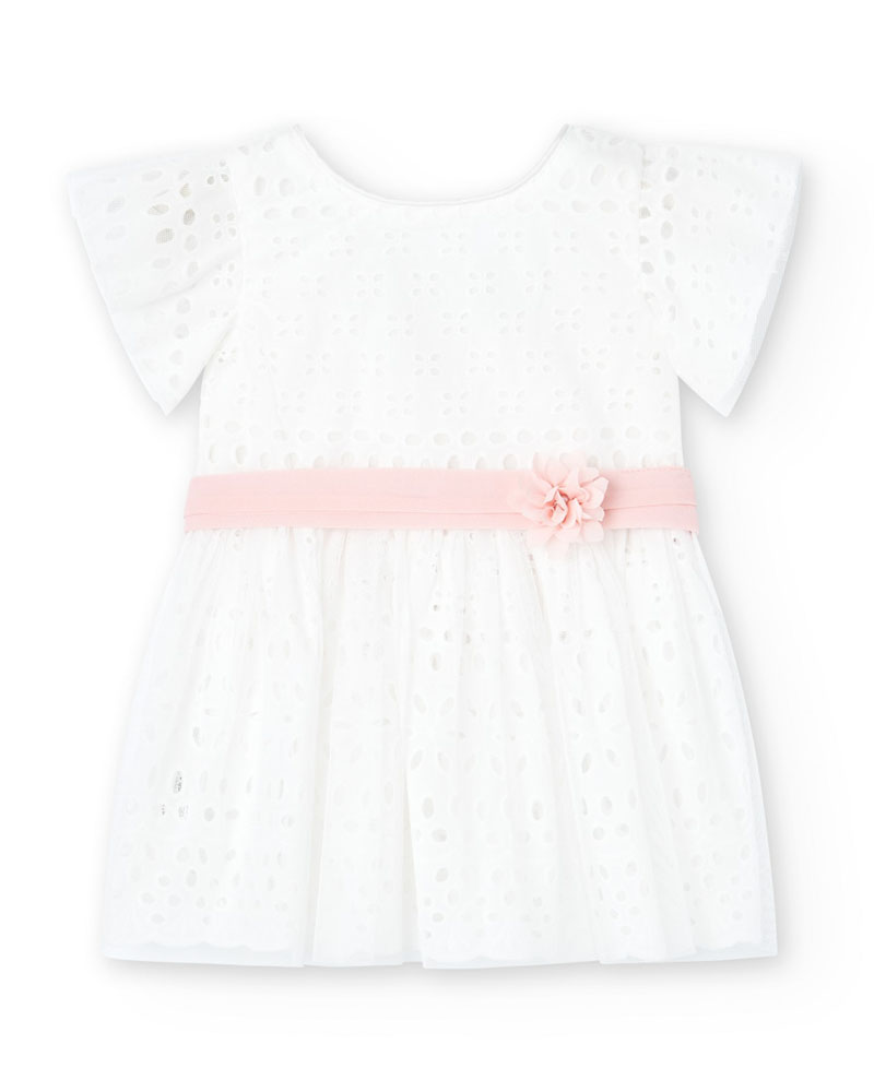 BOBOLI Batiste dress embroidered for baby -BCI - 708016