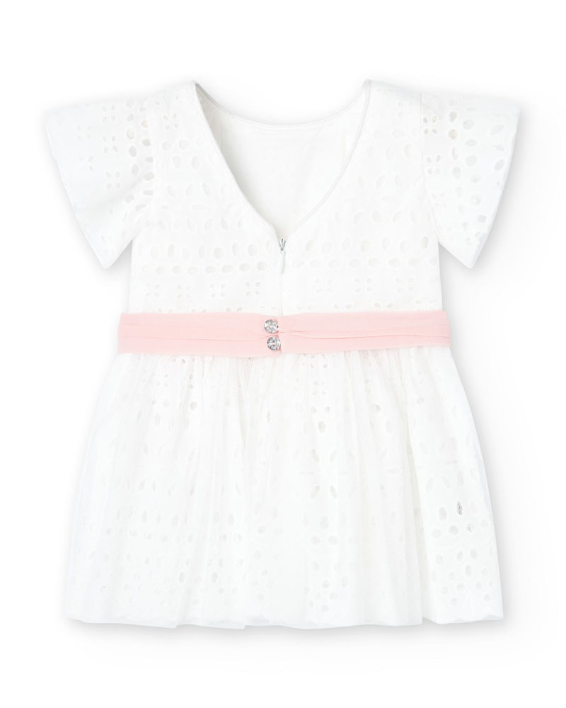 BOBOLI Batiste dress embroidered for baby -BCI - 708016