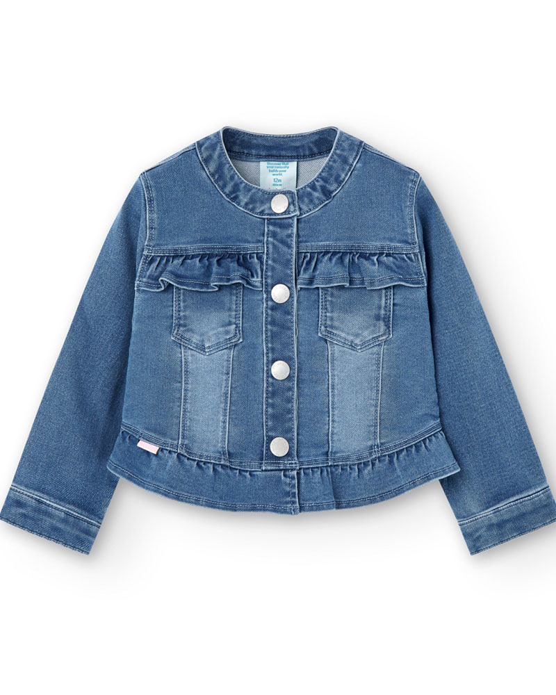 BOBOLI Denim jacket knit for baby girl -BCI - 208156