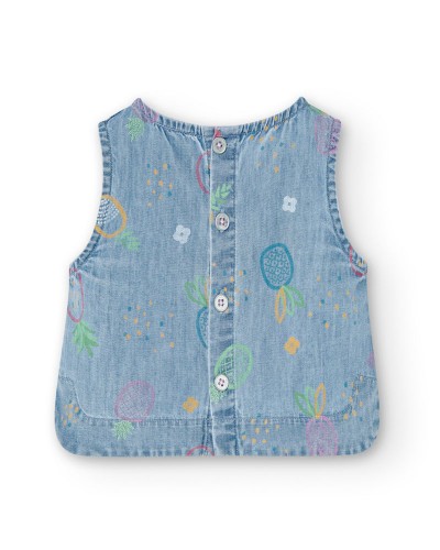 BOBOLI Shirt denim printed for baby girl - 208167