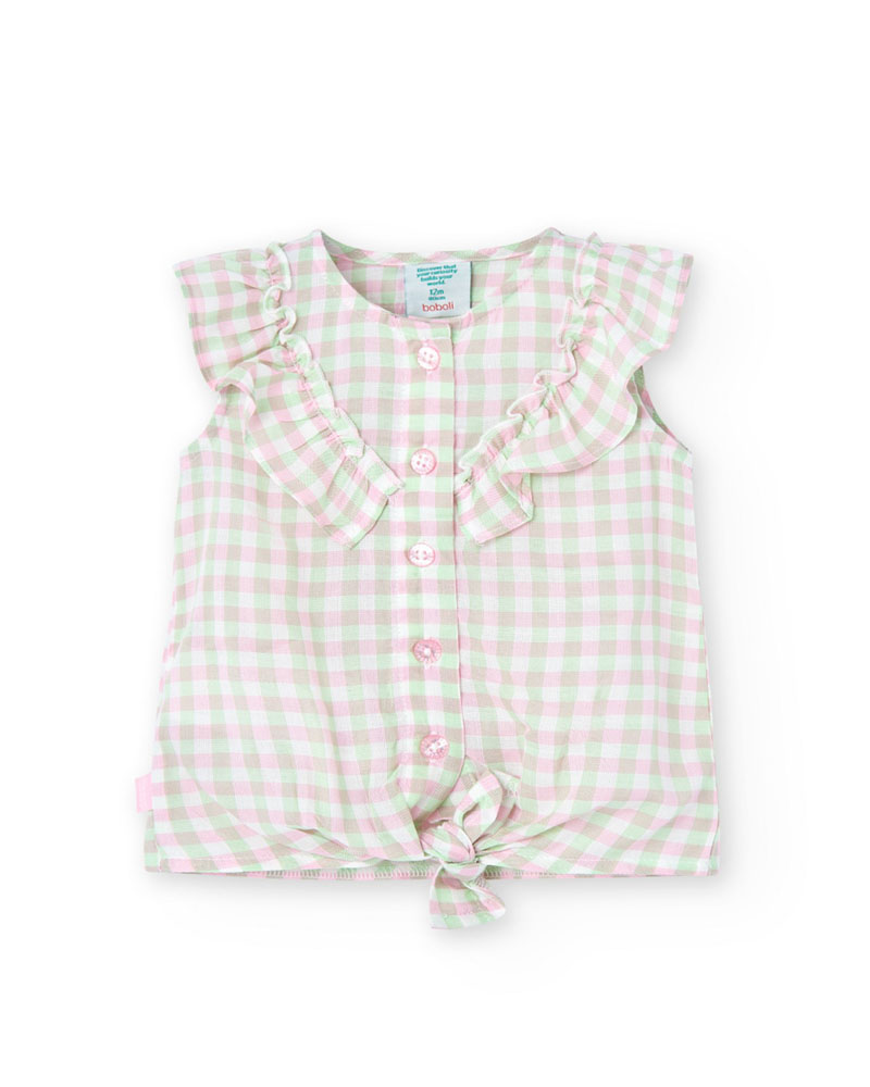 BOBOLI Viscose blouse check for baby girl - 208099