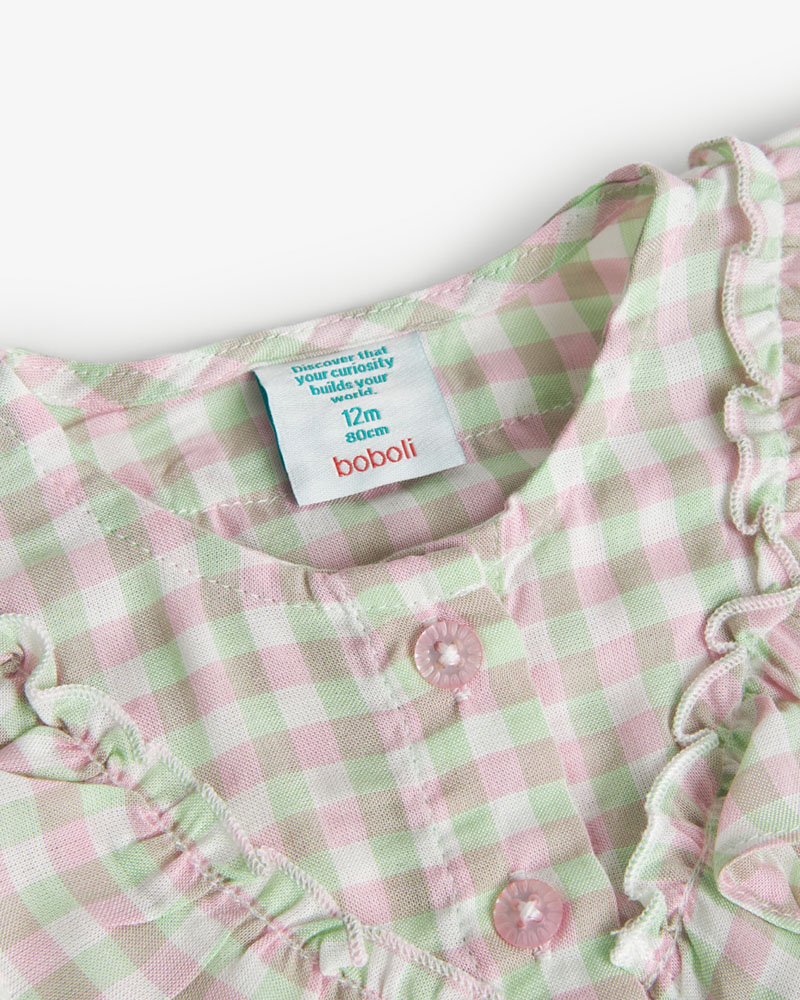 BOBOLI Viscose blouse check for baby girl - 208099