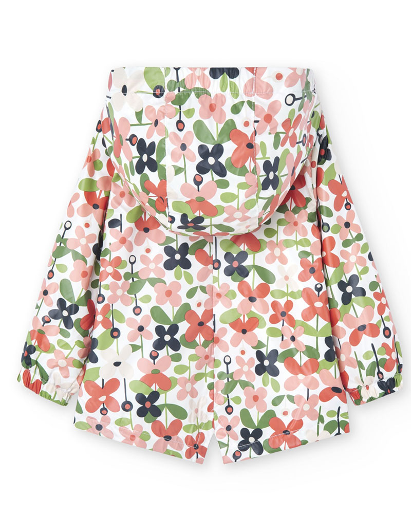 BOBOLI Technical fabric parka floral for baby girl - 228170