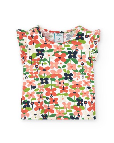 BOBOLI Knit t-Shirt floral for baby -BCI - 228046