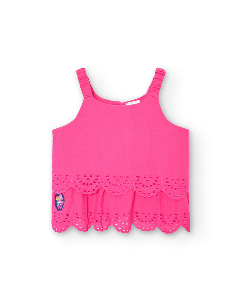 BOBOLI Batiste shirt embroidered for baby girl -BCI - 248116