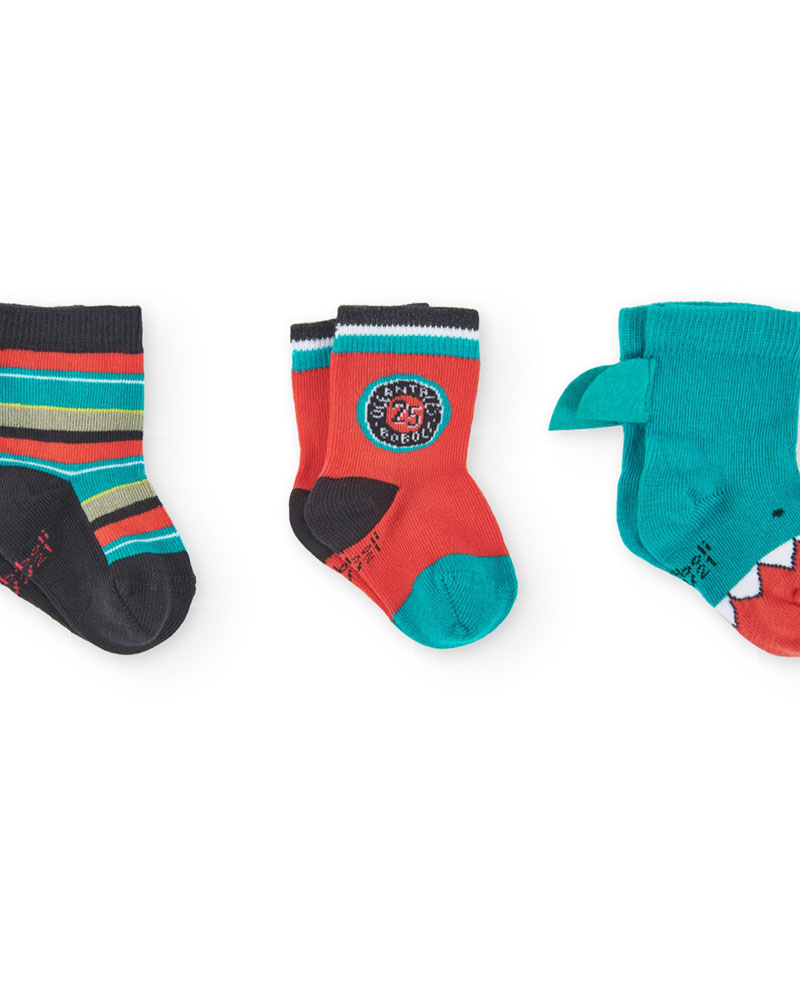 BOBOLI Pack of socks for baby boy -BCI - 398011