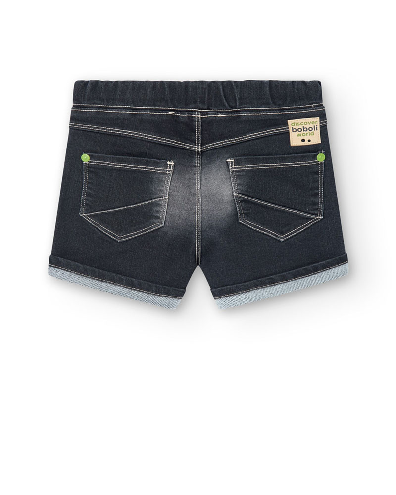 BOBOLI Knit denim bermuda shorts for baby -BCI - 308078