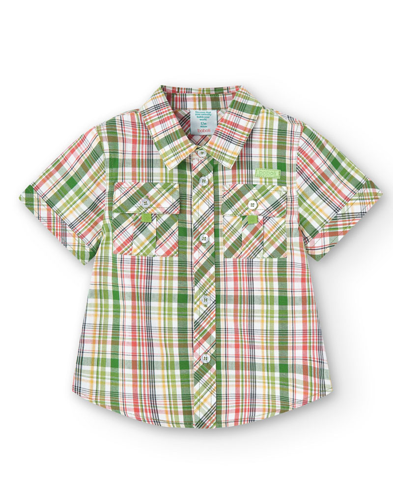 BOBOLI Poplin shirt check for baby boy -BCI - 328115