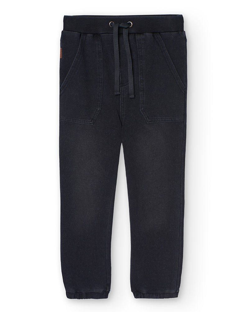 BOBOLI Fleece denim trousers for boy -BCI - 590644