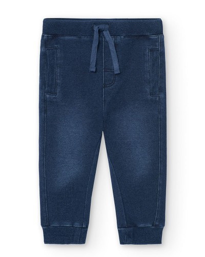 BOBOLI Fleece denim trousers for baby boy -BCI - 390248 BOBOLI Fleece denim trousers for baby boy -BCI - 390248