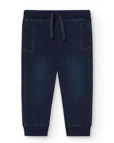BOBOLI Fleece denim trousers for baby boy -BCI - 390248 BOBOLI Fleece denim trousers for baby boy -BCI - 390248