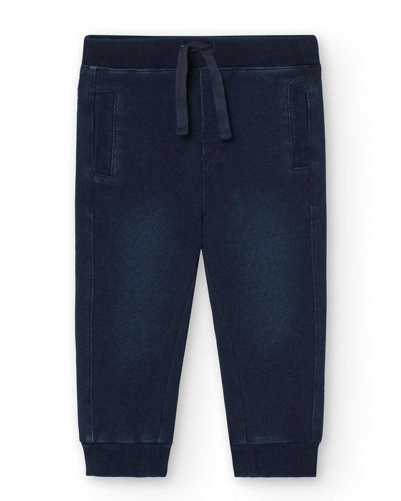 BOBOLI Fleece denim trousers for baby boy -BCI - 390248 BOBOLI Fleece denim trousers for baby boy -BCI - 390248