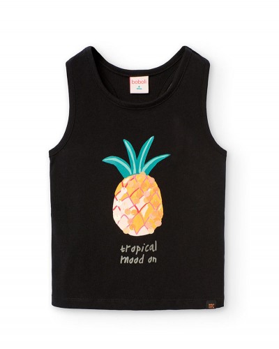 BOBOLI Knit t-Shirt suspenders for girl -BCI - 421052