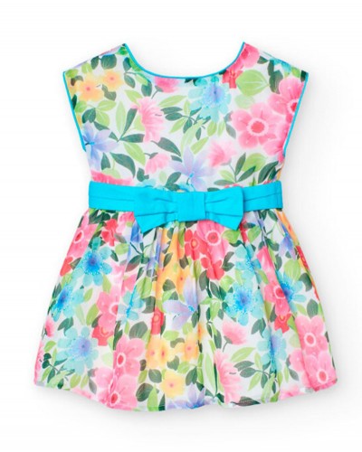BOBOLI Chiffon dress floral for baby girl -BCI - 701323