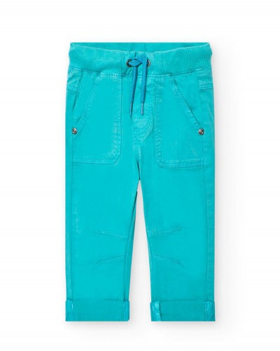 BOBOLI Gabardine trousers for baby boy -BCI - 391058