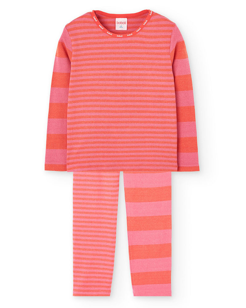 BOBOLI Pyjamas ribbed striped for girl - 922047 BOBOLI Pyjamas ribbed striped for girl - 922047