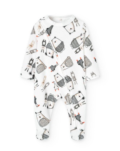 BOBOLI Velour play suit for baby -BCI - 122083