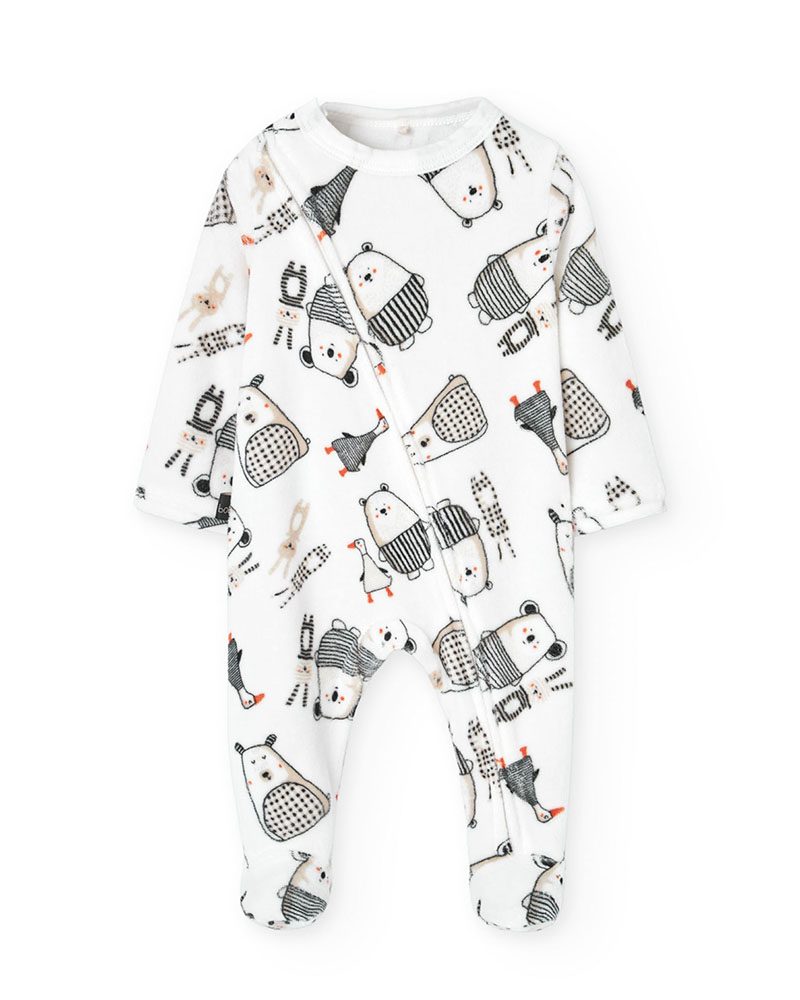 BOBOLI Velour play suit for baby -BCI - 122083