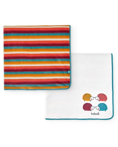 BOBOLI Velour blanket striped for baby -BCI - 132118 BOBOLI Velour blanket striped for baby -BCI - 132118
