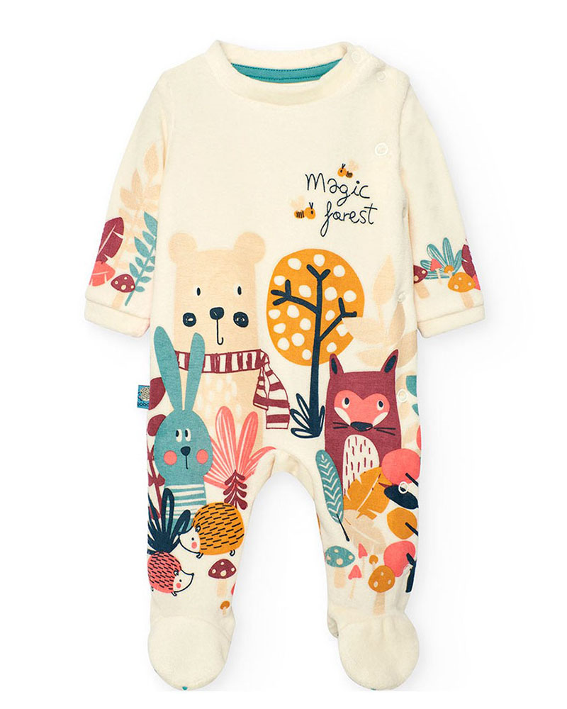 BOBOLI Velour play suit for baby -BCI - 132084