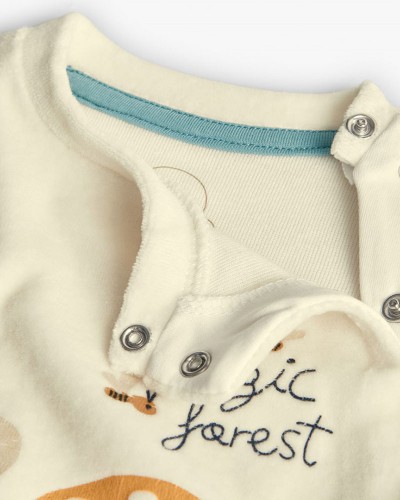BOBOLI Velour play suit for baby -BCI - 132084