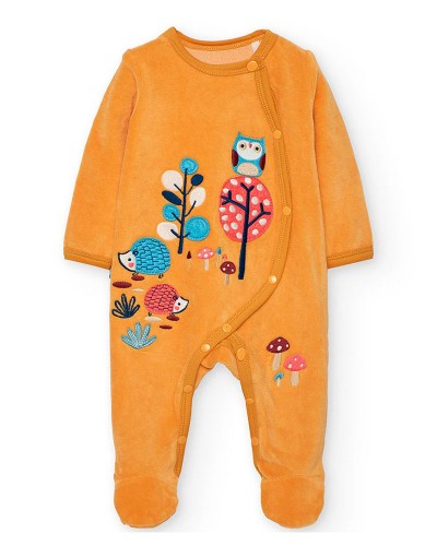 BOBOLI Velour play suit for baby girl -BCI - 132208