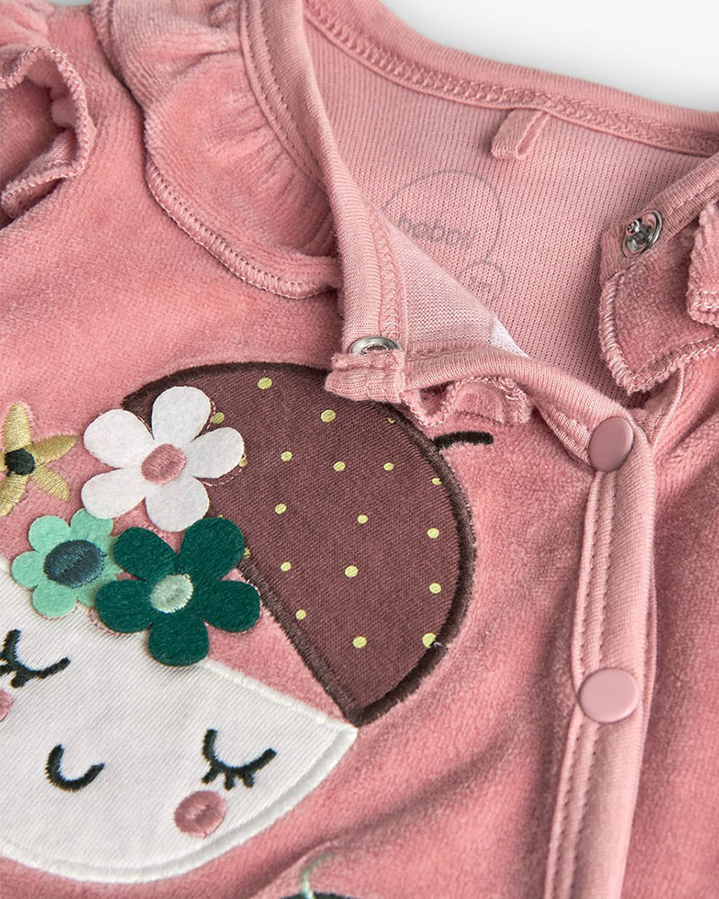 BOBOLI Velour play suit for baby girl -BCI - 142085 BOBOLI Velour play suit for baby girl -BCI - 142085