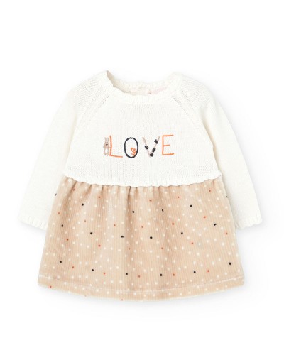 BOBOLI Knitwear combined dress for baby -BCI - 122016 BOBOLI Knitwear combined dress for baby -BCI - 122016