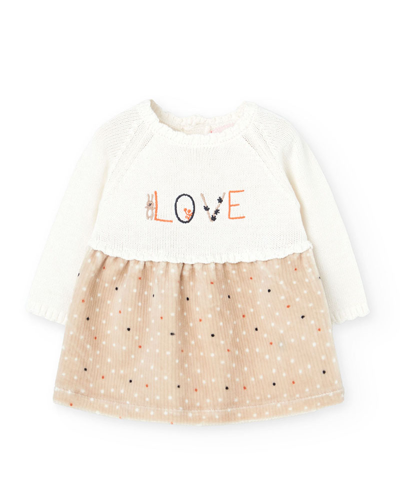 BOBOLI Knitwear combined dress for baby -BCI - 122016 BOBOLI Knitwear combined dress for baby -BCI - 122016