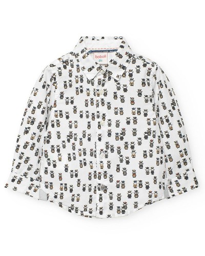 BOBOLI Poplin shirt printed for baby -BCI - 712055